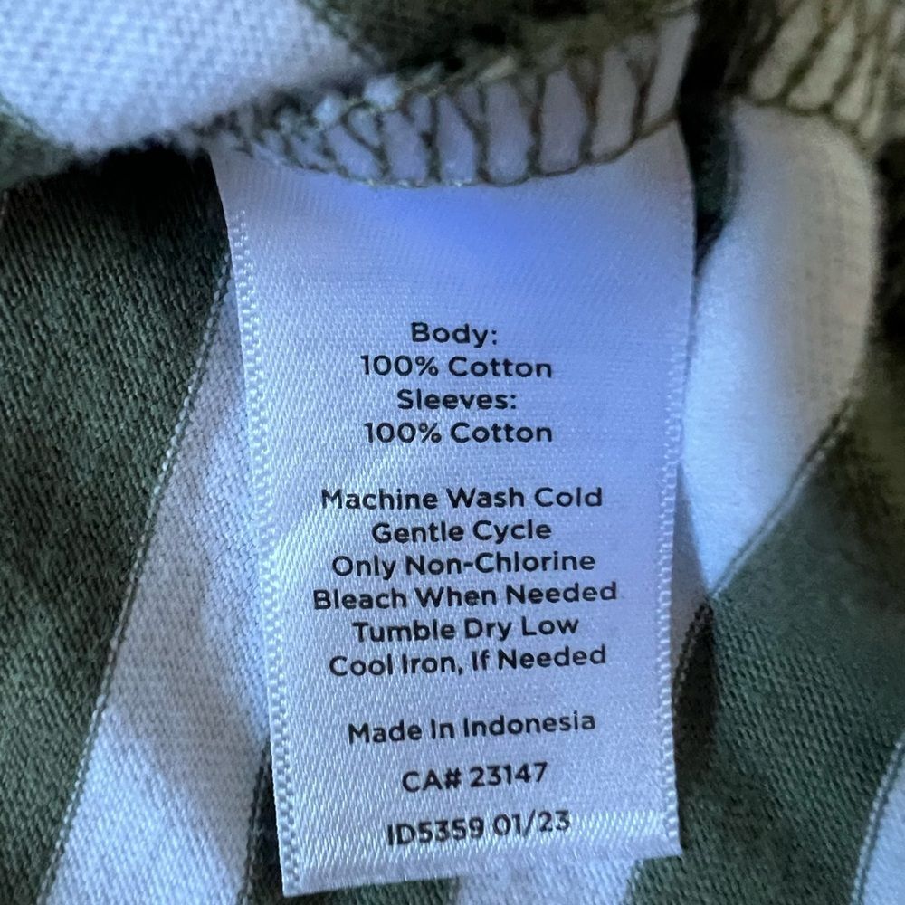 Talbots Green White Striped Blouse XL Button Detail Shirt Preppy Coastal Classic - Picture 4 of 10